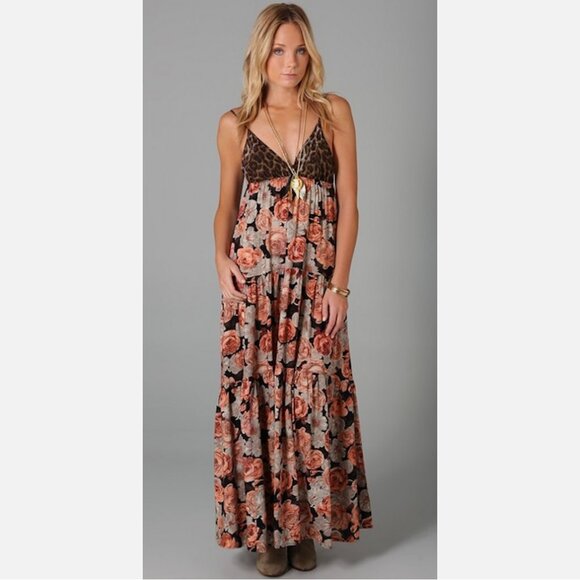 Planet Blue by Blu Moon x Free People Leopard Floral Maxi Dress - Picture 2 of 8